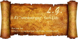 Lövenberger Gotlib névjegykártya